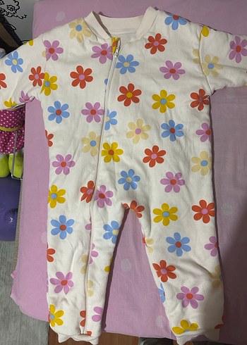 Kız Çiçek Desenli Uyku Tulumu E bebek - Görsel 2