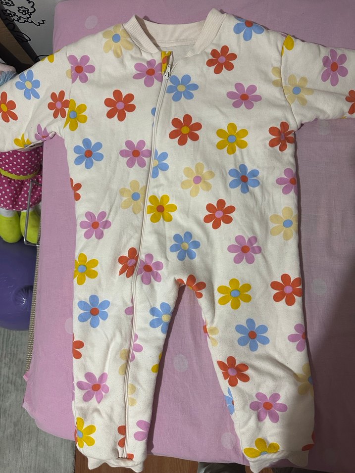 Kız Çiçek Desenli Uyku Tulumu E bebek - Görsel 2