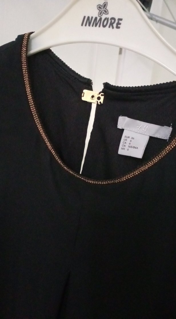 Siyah kolsuz Elbise - Görsel 3