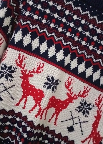 Renkli Desenli Örgü Kadın Kazak - Görsel 3