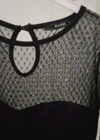 Dantel Detaylı Siyah Midi Gösterişli Elbise - Görsel 3