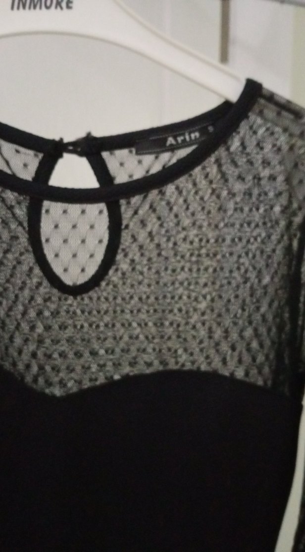 Dantel Detaylı Siyah Midi Gösterişli Elbise - Görsel 3