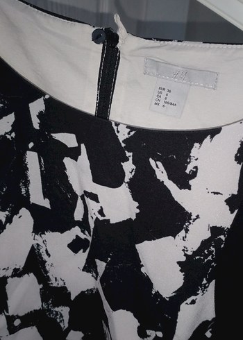 Siyah Beyaz Desenli Uzun Kalem Elbise - Görsel 3