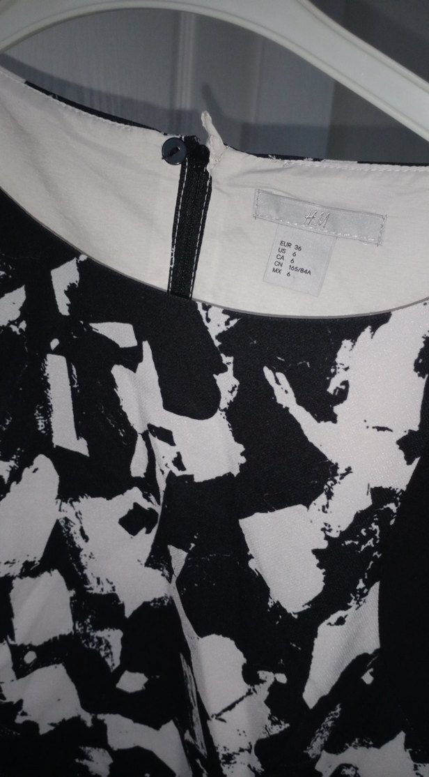 Siyah Beyaz Desenli Uzun Kalem Elbise - Görsel 3