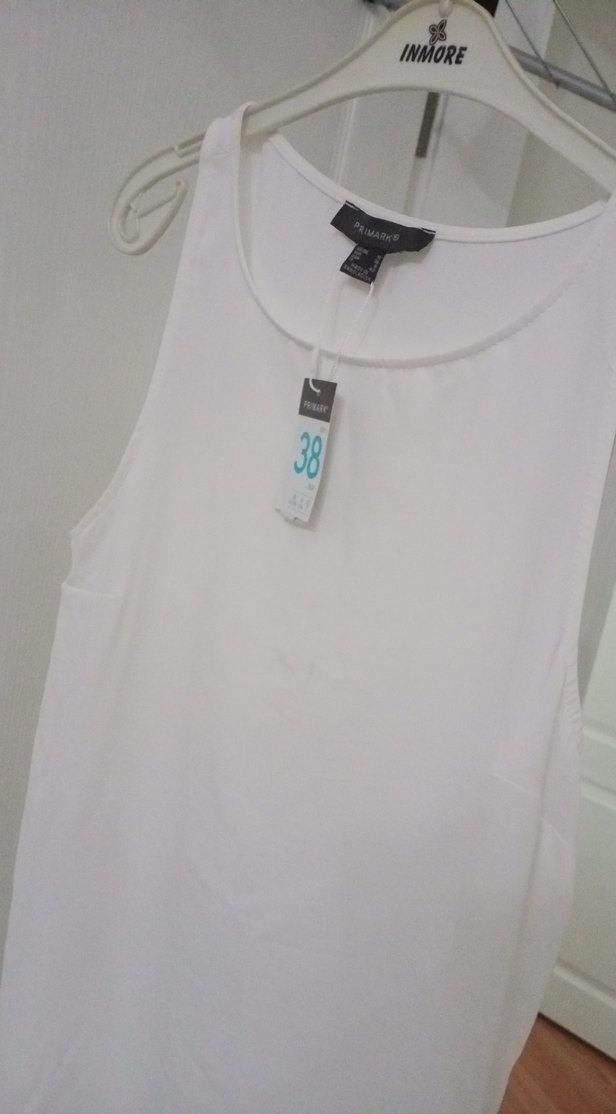 Beyaz Kolsuz Pamuklu Kadın Bluz - Görsel 4