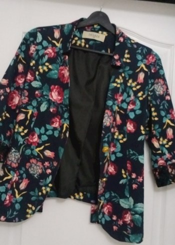 Çiçek Desenli Kadın Blazer Ceket - Görsel 6