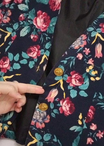 Çiçek Desenli Kadın Blazer Ceket - Görsel 3