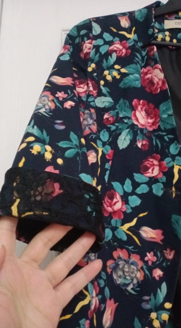 Çiçek Desenli Kadın Blazer Ceket - Görsel 2