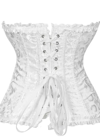 Dantel İşlemeli Beyaz Straplez Korse - Görsel 2