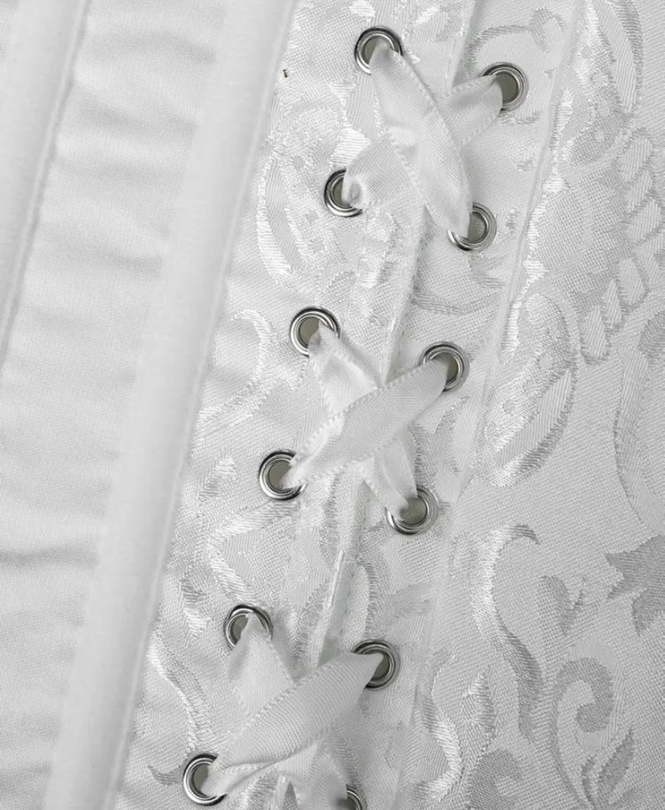 Dantel İşlemeli Beyaz Straplez Korse - Görsel 5