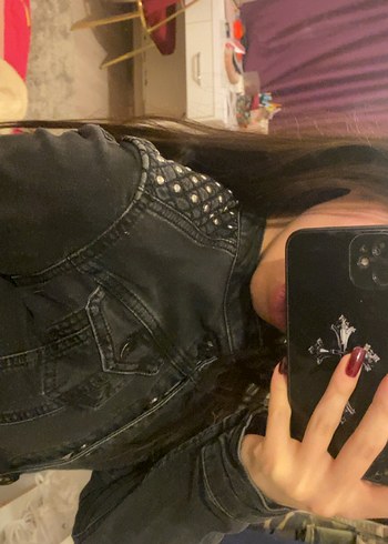 Siyah Kadın Kot Ceket - Görsel 2