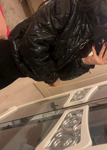 Kadın Siyah Deri Mont Sokak Stili Ceket - Görsel 2