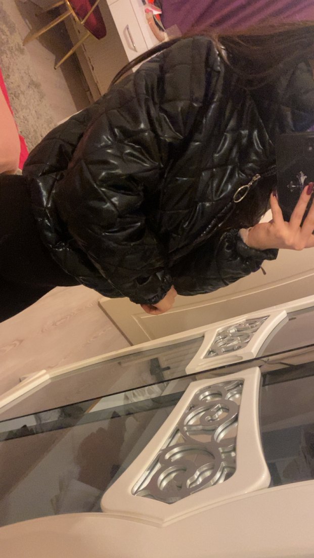 Kadın Siyah Deri Mont Sokak Stili Ceket - Görsel 2