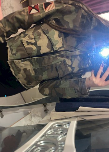 Kamuflaj Desenli Kadın kot Ceket - Görsel 2