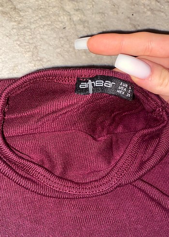 Bordo Keten Kadın Drapeli Wrap - Görsel 2