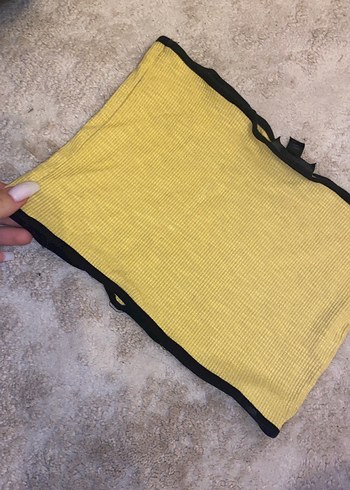 Sarı straplez crop - Görsel 2