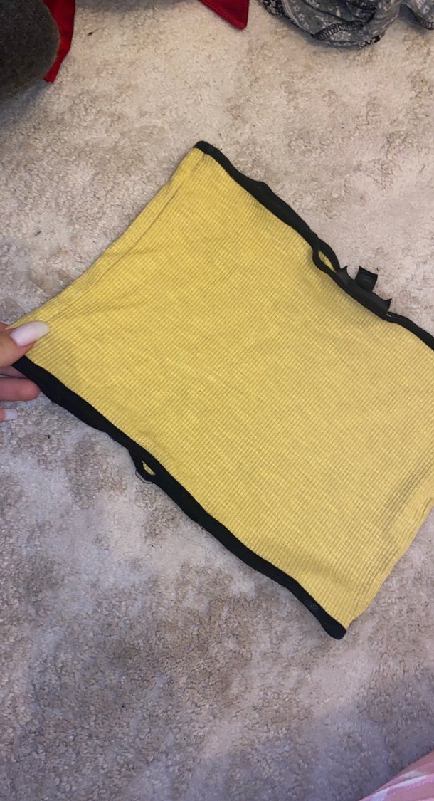 Sarı straplez crop - Görsel 2