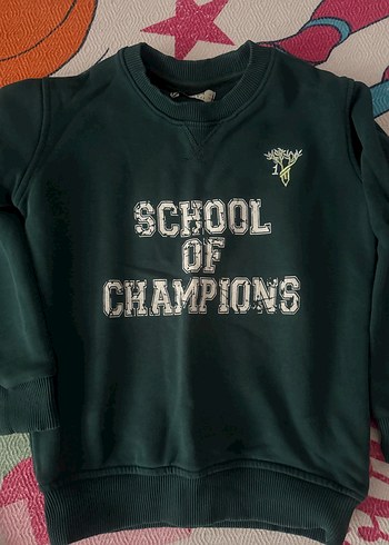 Çocuk Yeşil Baskılı Sweatshirt