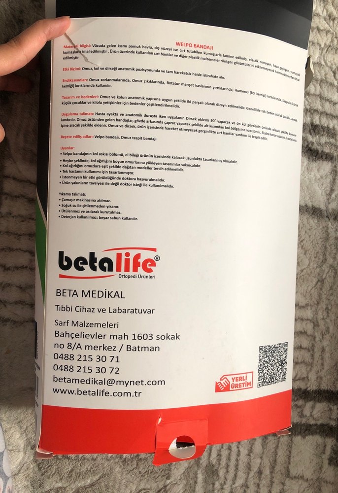 Betalife Siyah Pilates Bandı, kol omuz bandajlı - Görsel 3