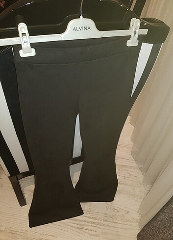 Tiffany süet ispanyol paça tayt pantolon 
