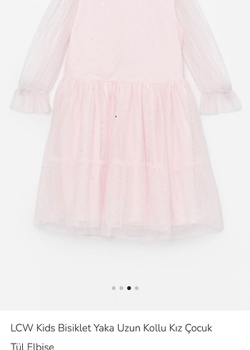 LCW Kids Pembe Uzun Kollu Kız Elbise