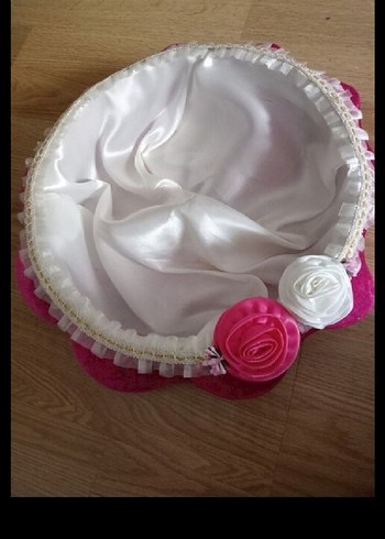 Parlak Pembe Çiçekli Sepet- kına sepeti