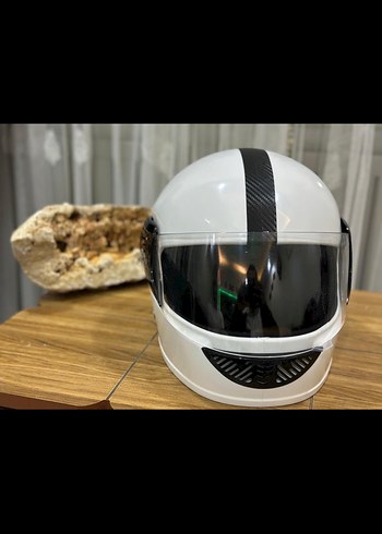 Beyaz Motor Kaskı Kayışlı - Görsel 2