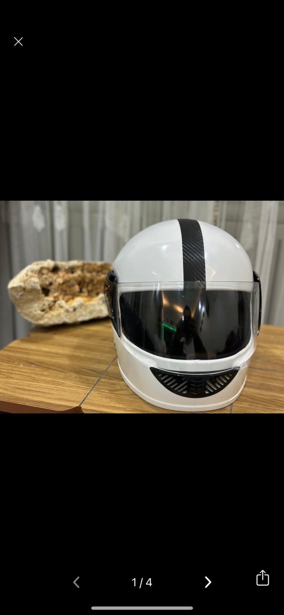 Beyaz Motor Kaskı Kayışlı - Görsel 2