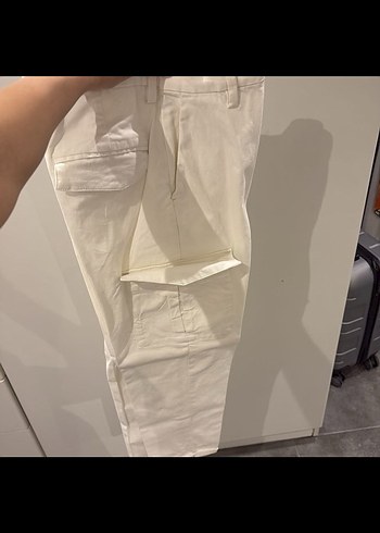H&M Slim Fit Erkek Beyaz Pantolon