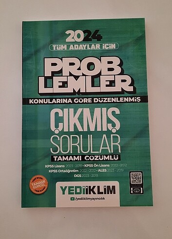 yediiklim problemler çıkmış sorular