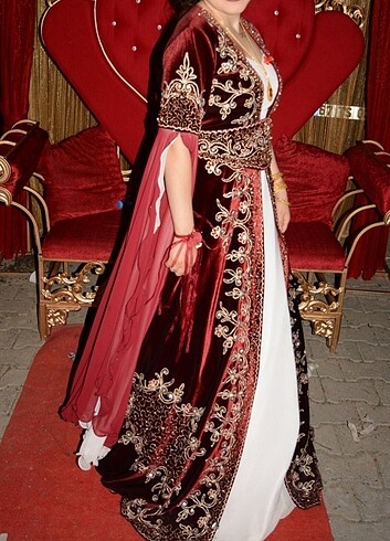 xl Beden bordo Renk Kınalık, kaftan ..