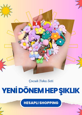 Çocuklar için Renkli Boncuklu Toka Seti (20 Adet)