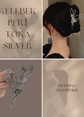 Gümüş Renkli Metal Parlak Peri Tokası