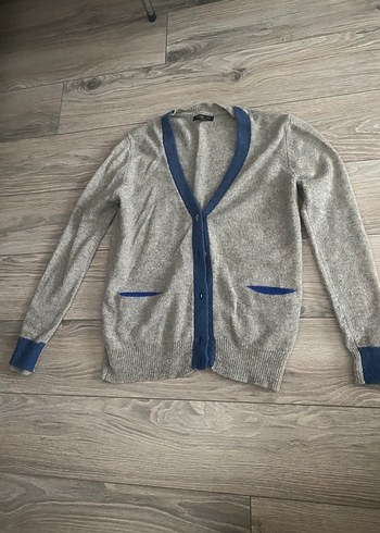 Mango Düğmeli Gri Kadın Uzun Kollu Hırka