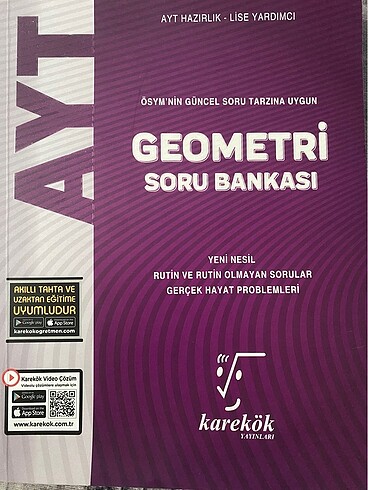 karekök yayınları ayt geometri soru bankası