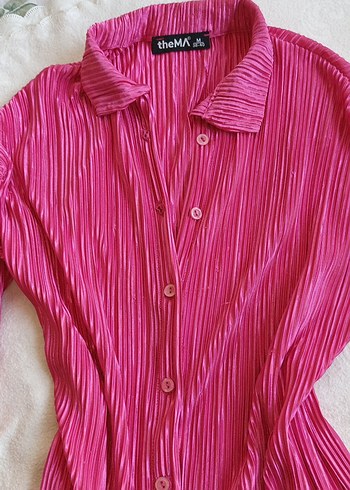 m Beden pembe Renk Pembe pileli Pijama Takımı