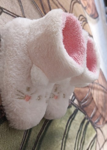 Kız Çocuk Beyaz Nakışlı Sıcak panduf - Görsel 7