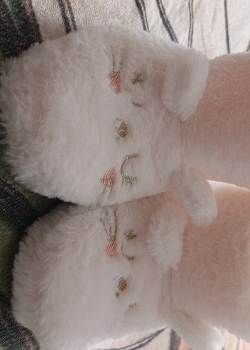 Kız Çocuk Beyaz Nakışlı Sıcak panduf - Görsel 6