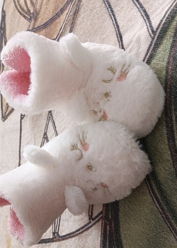 Kız Çocuk Beyaz Nakışlı Sıcak panduf - Görsel 14