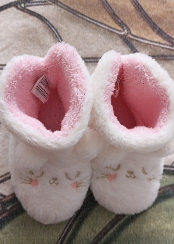 Kız Çocuk Beyaz Nakışlı Sıcak panduf - Görsel 5