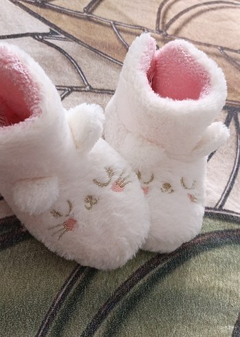 Kız Çocuk Beyaz Nakışlı Sıcak panduf - Görsel 12