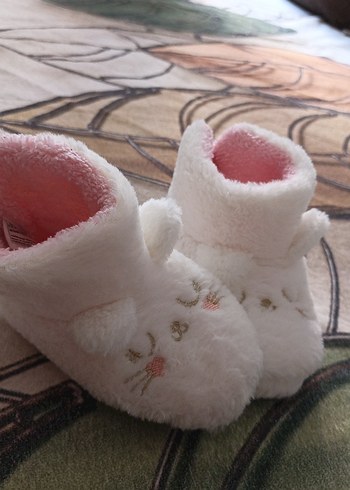 Kız Çocuk Beyaz Nakışlı Sıcak panduf - Görsel 11