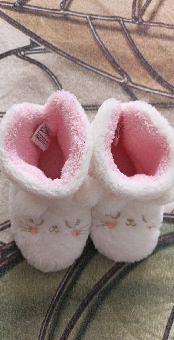 Kız Çocuk Beyaz Nakışlı Sıcak panduf - Görsel 5