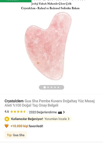 GUA SHA PEMBE KUVARS ORİJİNAL SERTİFİKALI - Görsel 3