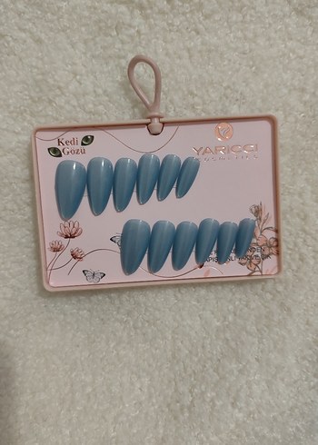 Mavi Gri Parlak Takma Tırnak Seti - Görsel 4