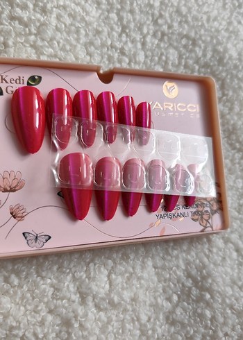 Parlak Pembe Yapışkanlı Takma Tırnak Seti - Görsel 2
