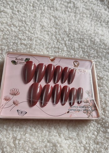 Bordo Kendinden Yapışkanlı Tırnak Süsleri - Görsel 5