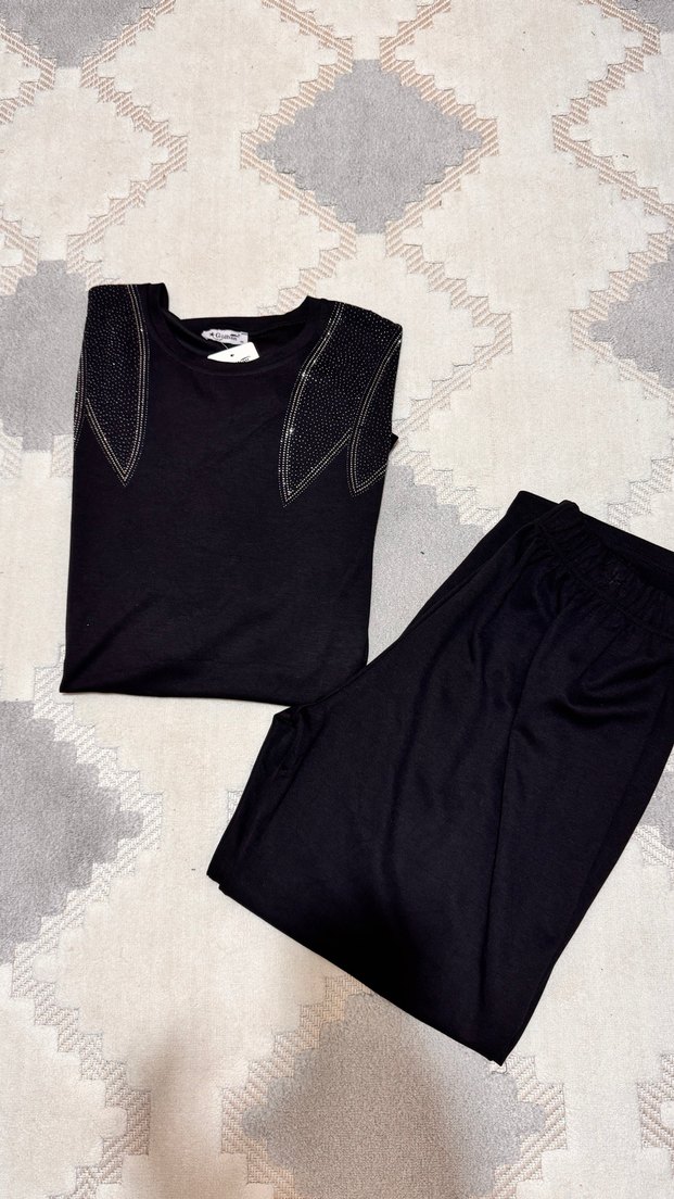 Siyah Kadın Salaş Eşofman Takımı - Görsel 3