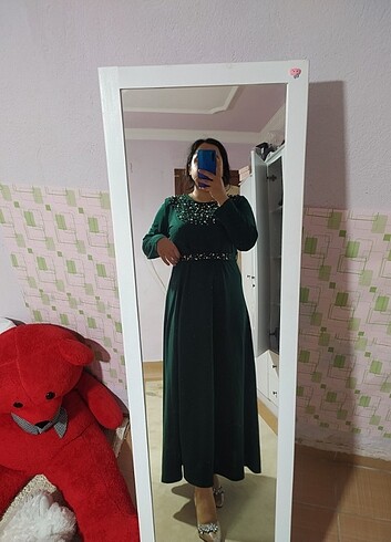 xl Beden yeşil Renk Elbise