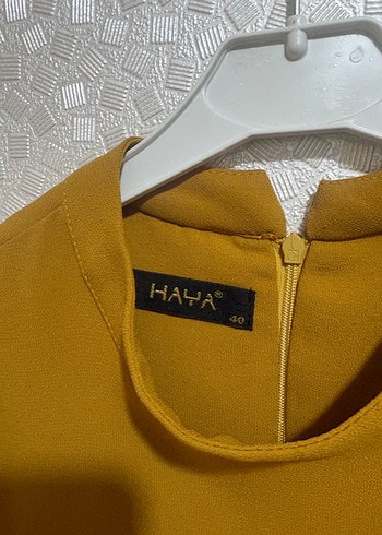 Zincir Detaylı Uzun Kollu Sarı Tunik - Görsel 3